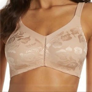Wacoal Full‎ Figure Nude Lace Wireless Unlined Bra